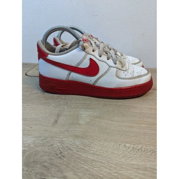 RARE! Size 6Y Nike Air Force 1 Low (GS) White University Red CV7663-102 Youth - Picture 4 of 8